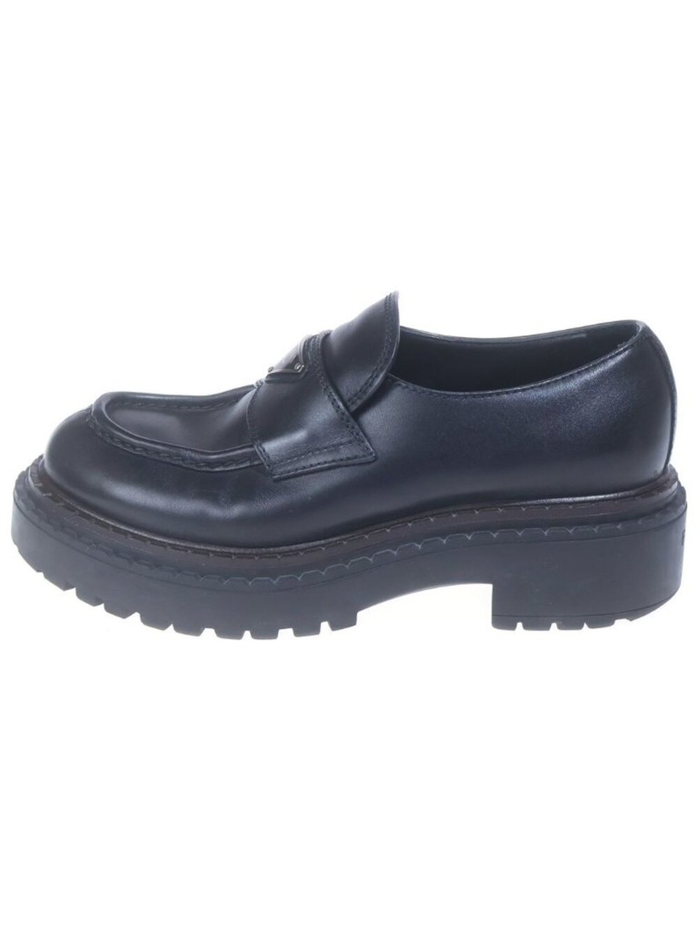 Prada Leather Loafers Shoes Chunky Sole Black
